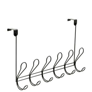 Over the Door Decorative Hook Rack Black